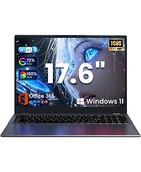 17.6 inch Student-Laptop Computer, 2025 16GB Ram 384GB Ssd Expandable 512GB Windows 11 Laptop, Quad-Cores Processor, 1080P Fhd Display, 1 Year Office