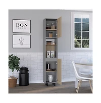 Tuhome Hassel Kitchen Pantry Cabinet Light Pine Mdf