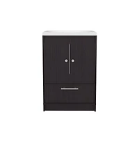 Tuhome Bathroom Vanity with Two Doors, Madison Black Mdf