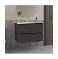 Tuhome Bathroom Cabinet Opalo Black Mdf