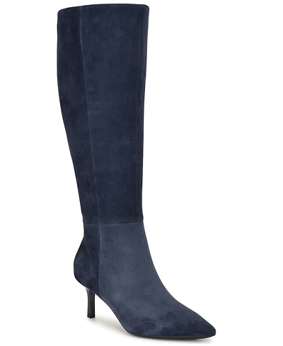 Nine West Women's Kimdee 9X9 Wide Calf Tall Stiletto Dress Boots