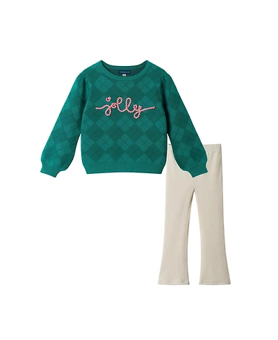Andy & Evan Toddler/Child Girls Jolly Sweater Legging Set