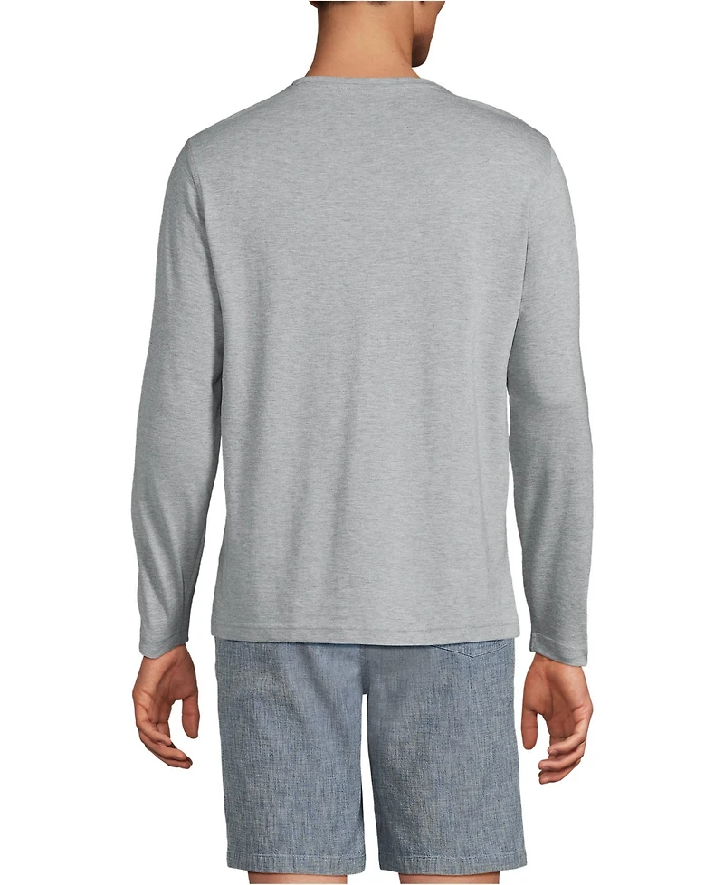 Lands' End Men's Long Sleeve Cotton Supima Henley