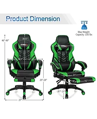 Gymax Office Computer Desk Chair Gaming Adjustable Swivel w/Footrest