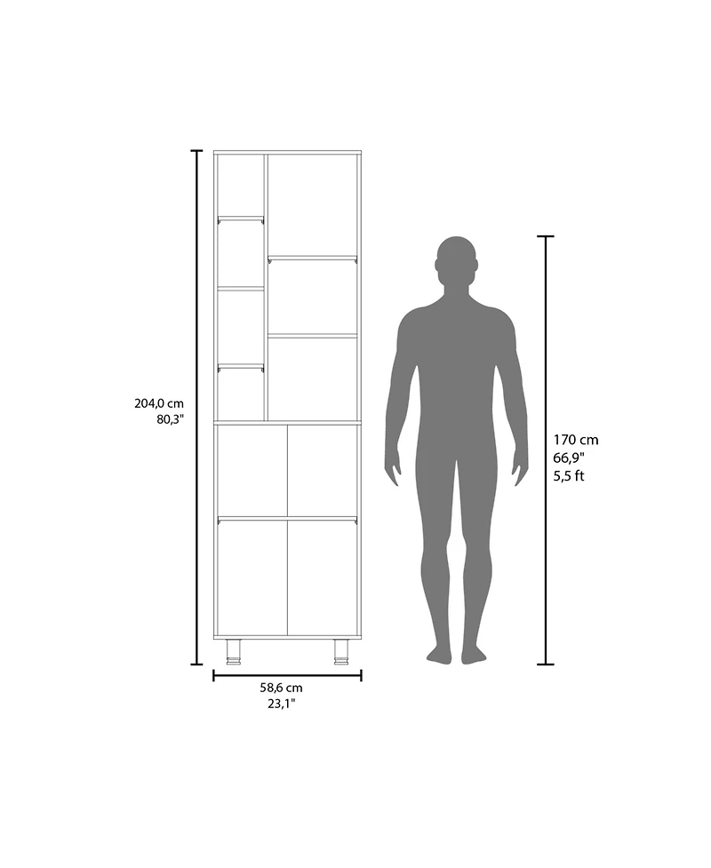 Florence Kitchen Pantry, Multiple Open and Closed Shelves, Modern Design, White