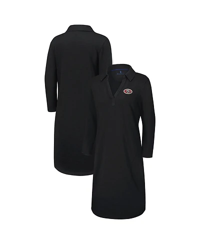 Tommy Bahama Women's Black San Francisco 49ers Ashby Isles Three-Quarter Length Sleeve Pullover Jersey Dress