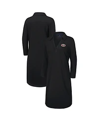 Tommy Bahama Women's Black San Francisco 49ers Ashby Isles Three-Quarter Length Sleeve Pullover Jersey Dress