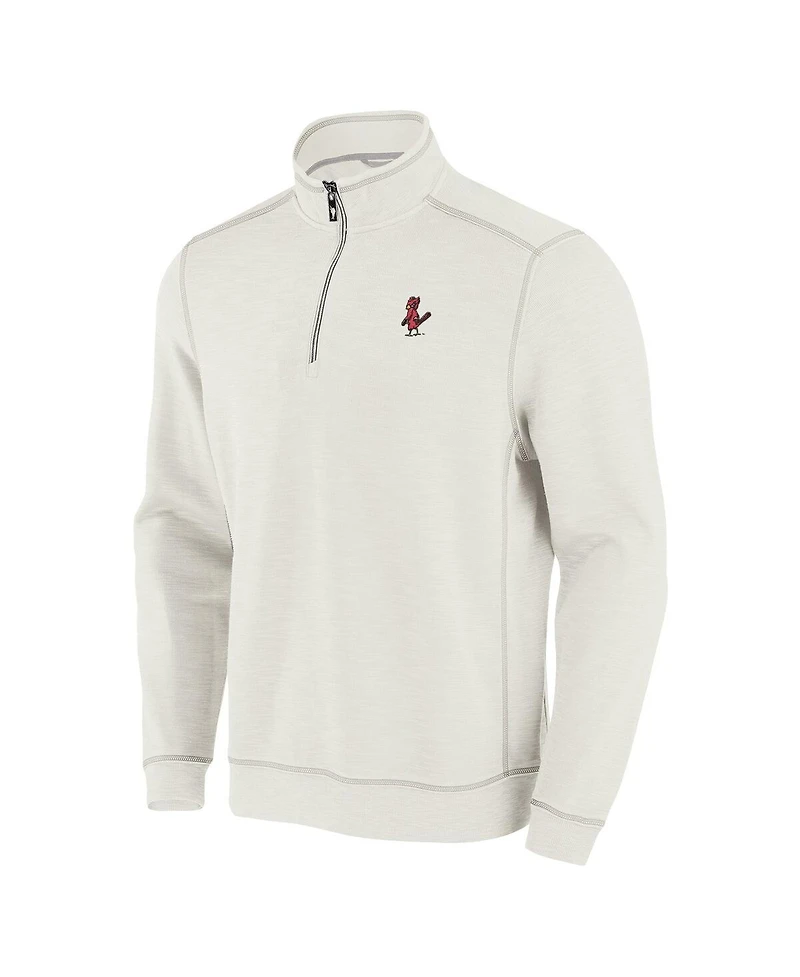 Tommy Bahama Men's Cream St. Louis Cardinals Sport Tobago Bay Tri-Blend Half-Zip Sweatshirt