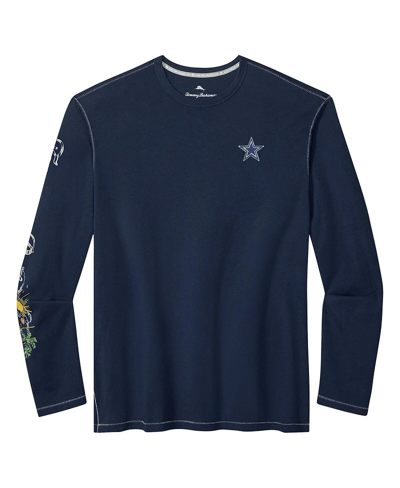 Tommy Bahama Men's Navy Dallas Cowboys Oasis Endzone Lux Long Sleeve T-Shirt