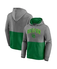 Fanatics Men's Heather Gray/Heather Green Oregon Ducks Block Party Pullover Hoodie