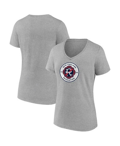 Fanatics Women's Steel New England Revolution Logo V-Neck T-Shirt
