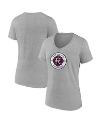 Fanatics Women's Steel New England Revolution Logo V-Neck T-Shirt