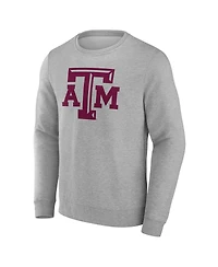 Fanatics Men's Heather Gray Texas A M Aggies Applique Fleece Pullover Sweatshirt