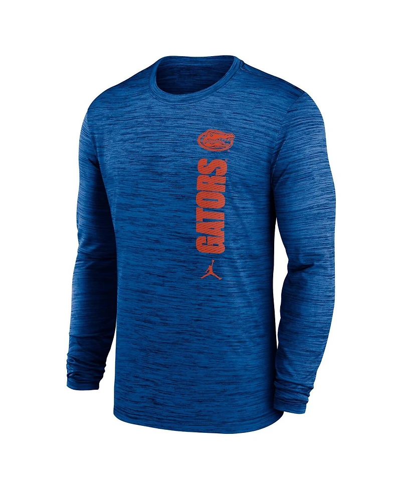 Jordan Men's Royal Florida Gators 2024 Sideline Velocity Performance Long Sleeve T-Shirt