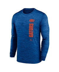 Jordan Men's Royal Florida Gators 2024 Sideline Velocity Performance Long Sleeve T-Shirt