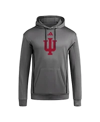 Adidas Men's Gray Indiana Hoosiers Locker Logo Fleece Pullover Hoodie