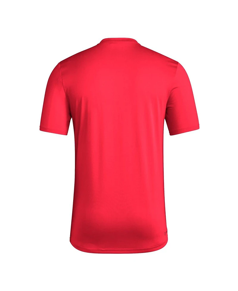 Adidas Men's Red Louisville Cardinals Locker Practice Football Pre-Game T-Shirt
