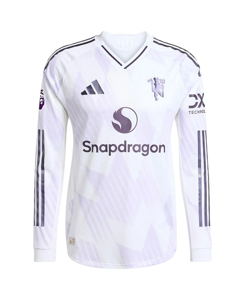 Adidas Men's White Manchester United 2025/26 Away Authentic Long Sleeve Jersey