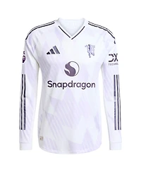 Adidas Men's White Manchester United 2025/26 Away Authentic Long Sleeve Jersey
