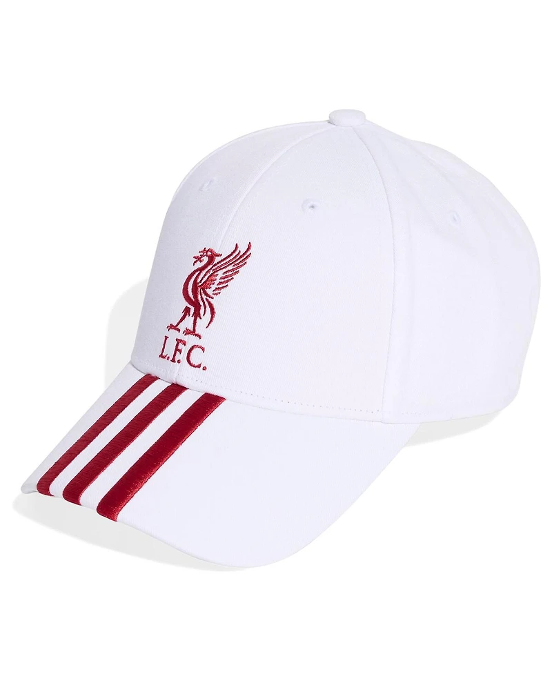 Adidas Men's and Women's White Liverpool Three-Stripe Dad Adjustable Hat