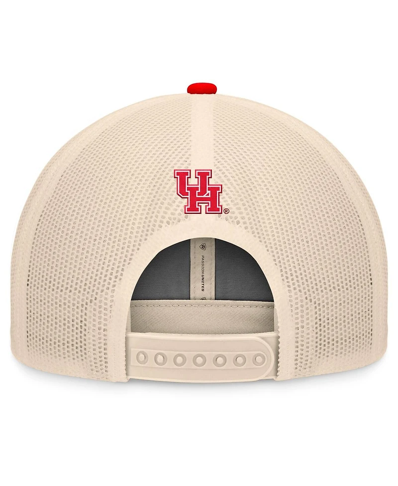 Top of the World Men's Red/Natural Houston Cougars Bennett Trucker Adjustable Hat