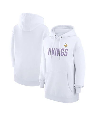 G-iii 4Her by Carl Banks Women's White Minnesota Vikings Dot Print Pullover Hoodie