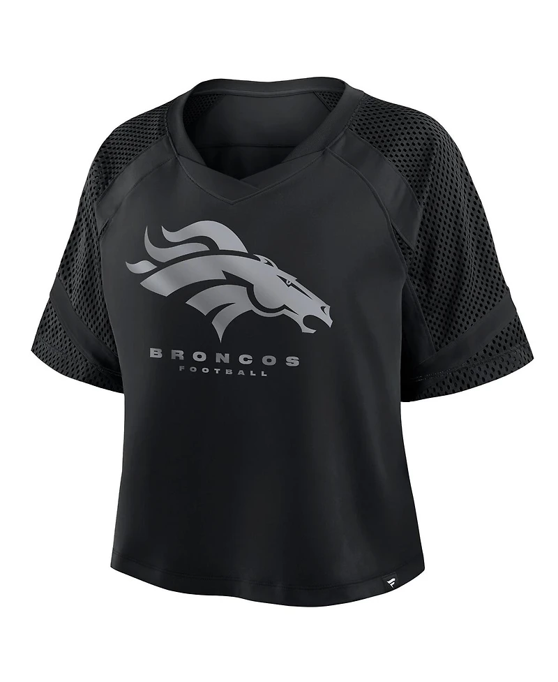 Fanatics Women's Denver Broncos Oversized Raglan V-Neck Blackout Fashion Jersey