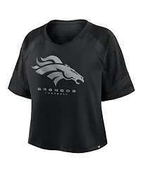 Fanatics Women's Denver Broncos Oversized Raglan V-Neck Blackout Fashion Jersey