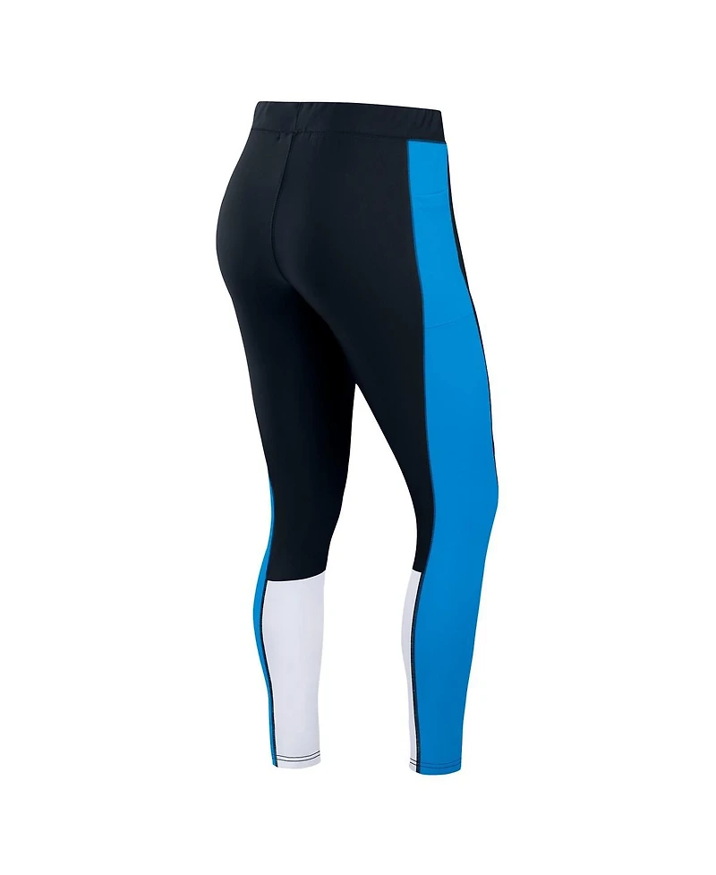 Wear by Erin Andrews Women's Black/Blue Carolina Panthers Color-Block Leggings