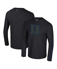 Colosseum Men's Black Duke Blue Devils Color Pop Active Blend 2-Hit Long Sleeve T-Shirt