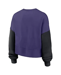 Nike Women's Purple Baltimore Ravens Oversized Color Block Pullover Sweatshirt