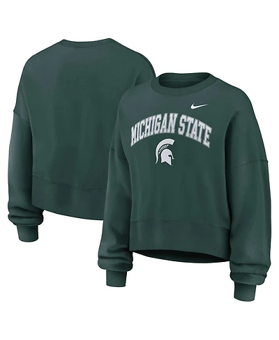 Nike Women's Green Michigan State Spartans Oversized Phoenix Arch Pullover Sweatshirt