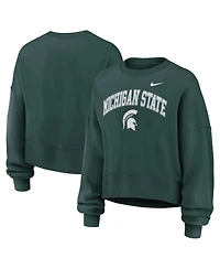 Nike Women's Green Michigan State Spartans Oversized Phoenix Arch Pullover Sweatshirt