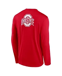 Nike Men's Scarlet Ohio State Buckeyes Primetime Campus 2-Hit Legend Long Sleeve T-Shirt