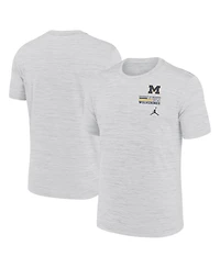 Jordan Men's White Michigan Wolverines Velocity Stacked Performance T-Shirt