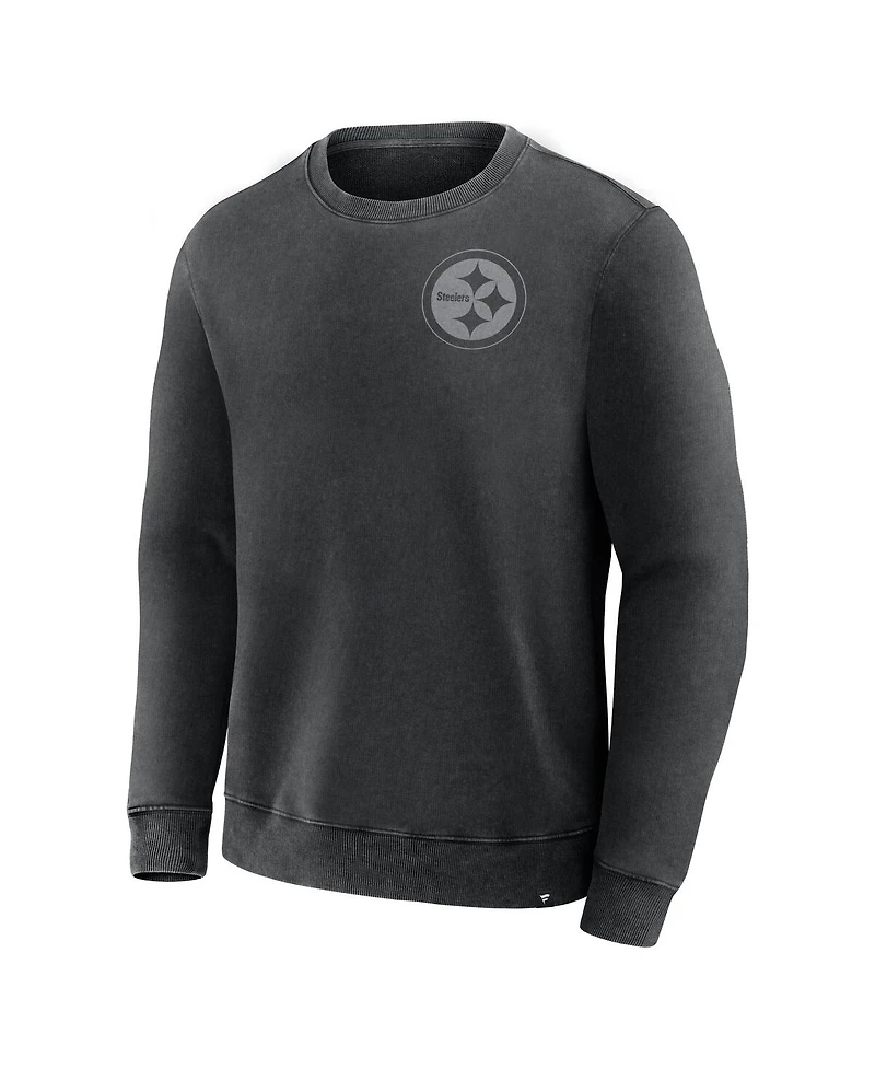 Fanatics Men's Black Pittsburgh Steelers Deep Route Pullover Sweatshirt