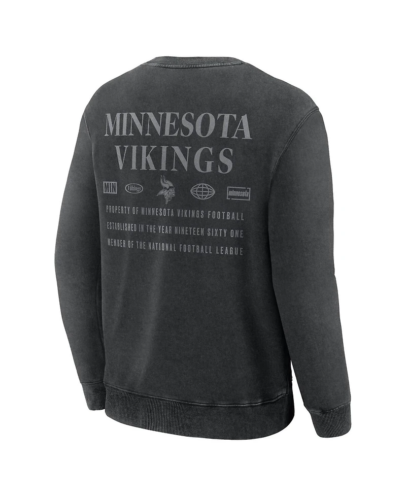 Fanatics Men's Black Minnesota Vikings Deep Route Pullover Sweatshirt