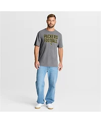 Fanatics Men's Heather Gray Green Bay Packers First Down Tribute Tri-Blend T-Shirt