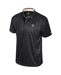 Colosseum Men's Black Colorado Buffaloes Football Print Polo Shirt