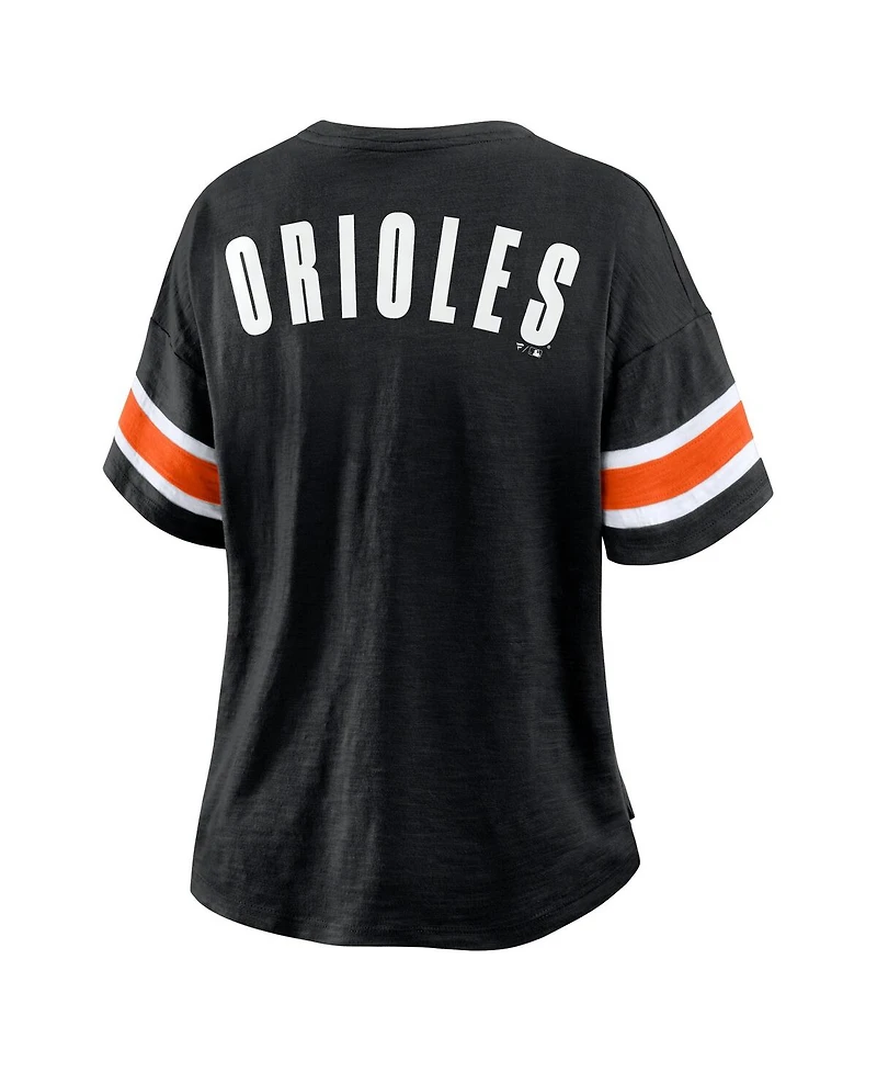 Fanatics Women's Black Baltimore Orioles Curl Route T-Shirt