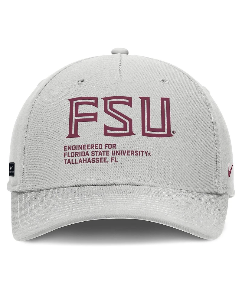 Nike Men's Gray Florida State Seminoles 2025 Sideline Dust Pinched Rise Adjustable Hat