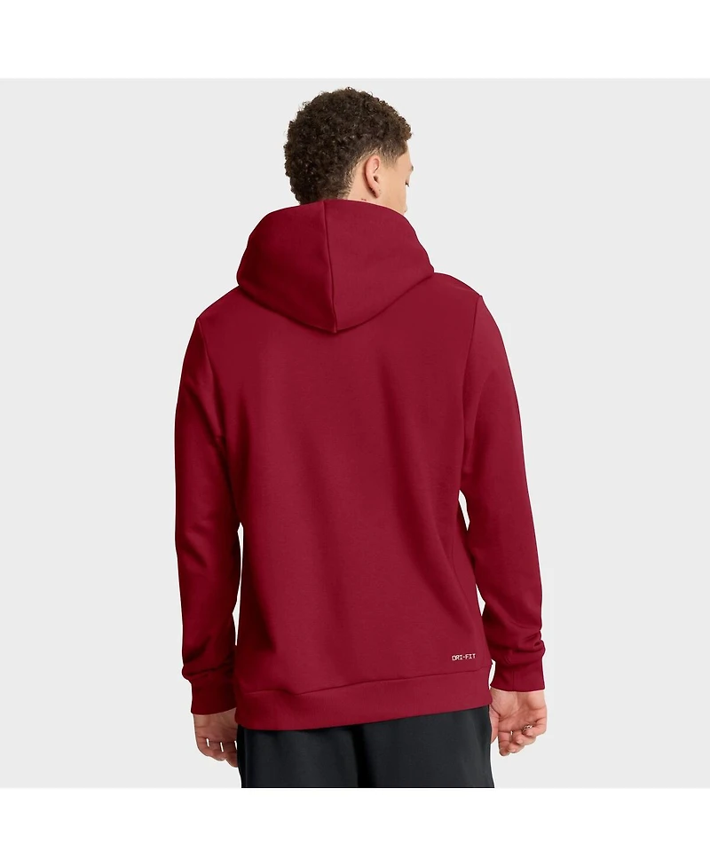 Jordan Men's Crimson Oklahoma Sooners 2025 Sideline Standard Issue Dri-fit Hoodie
