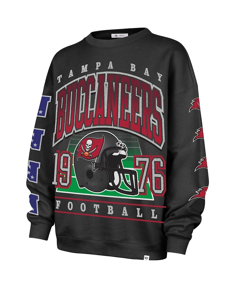 '47 Brand Women's Charcoal Tampa Bay Buccaneers Go Big Oversized Pullover Sweatshirt