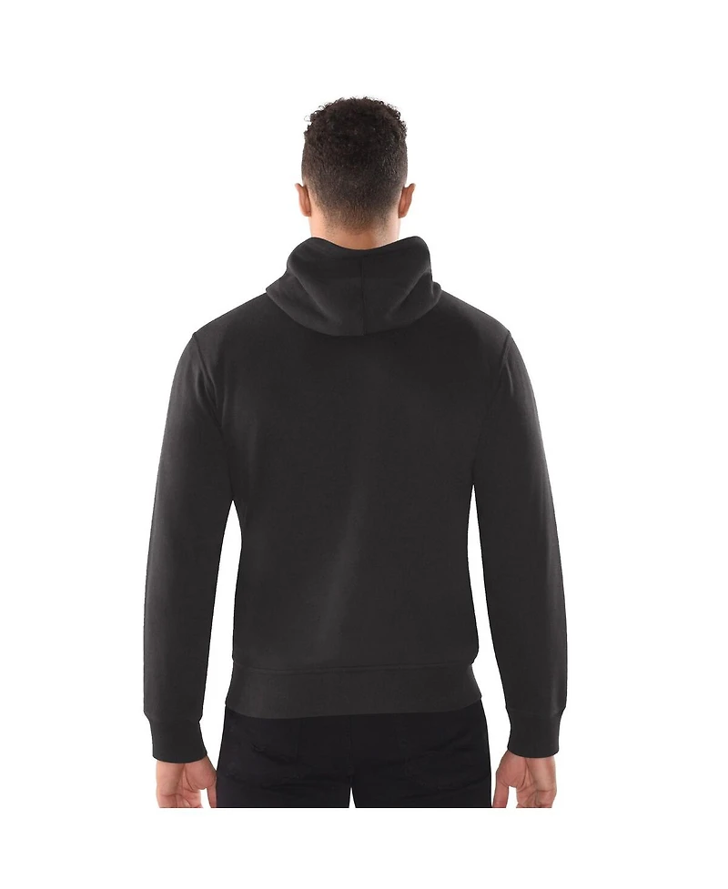 Starter Men's Black Detroit Lions Distressed Classic Full-Zip Hoodie