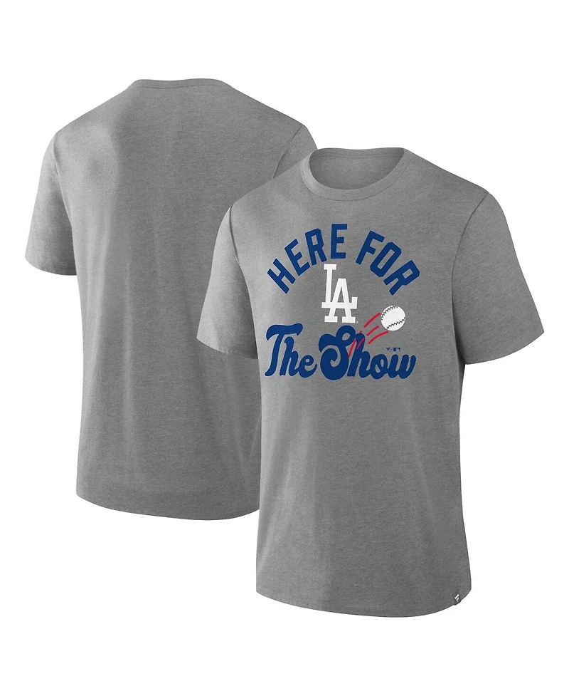 Fanatics Men's Heather Gray Los Angeles Dodgers Nostalgia Tri-Blend T-Shirt