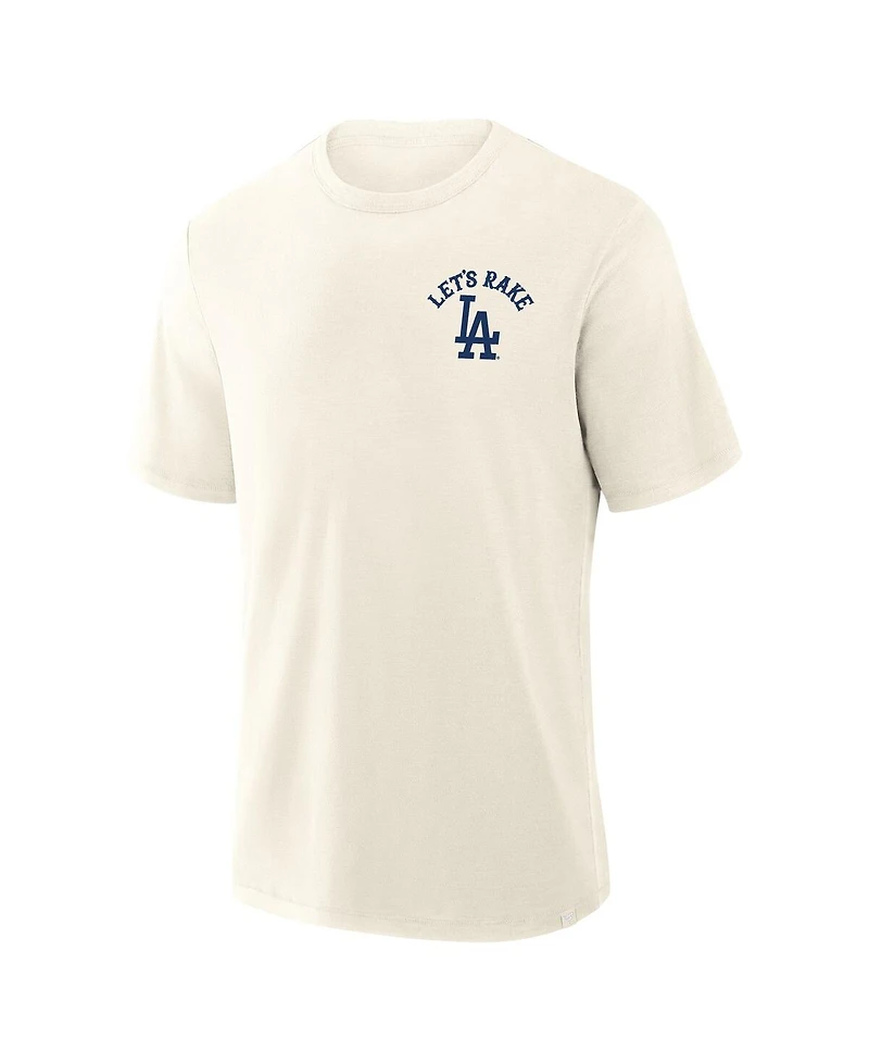 Fanatics Men's Cream Los Angeles Dodgers Nostalgia Stadium Slub T-Shirt