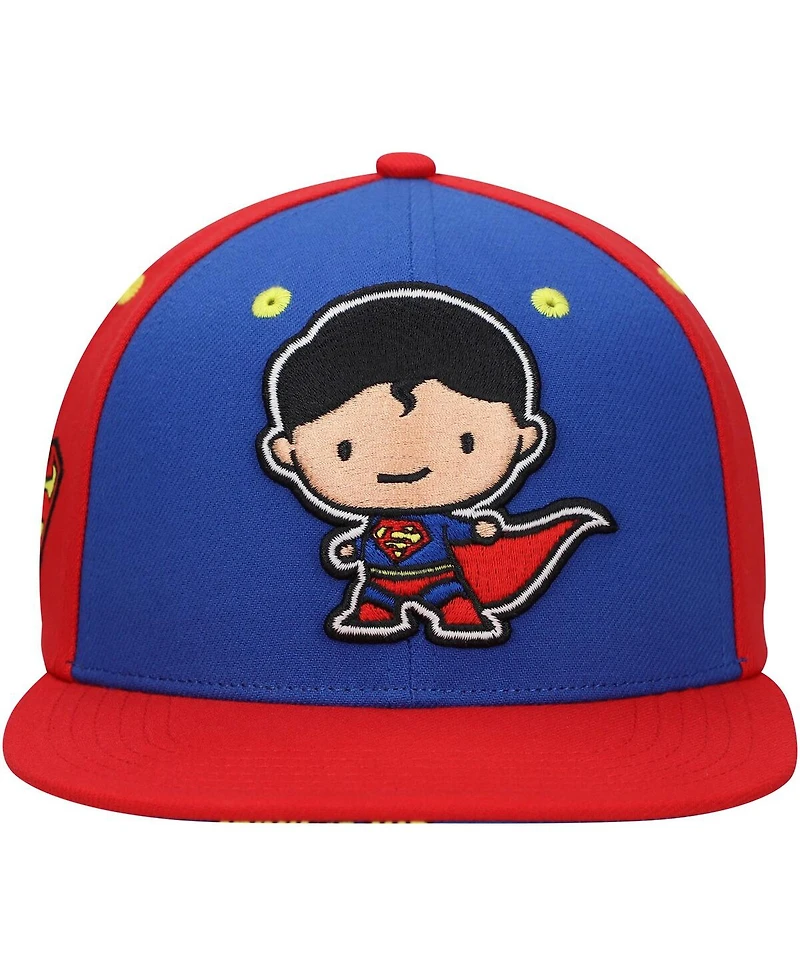 Lids Big Boys and Girls Royal/Red Superman Chibi Glow-in-the-Dark Snapback Hat