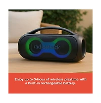 RadioShack 20W Black and Gray Wireless Bluetooth Portable Speaker with Rgb Lights Fm Radio True Wireless