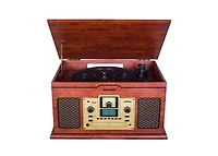 RadioShack 5W Classic Vintage 3 Speed Rpm Vynil Turntable, Cd Player, Bluetooth Out, Cassette Player, Sd Card, Rca & Fm Radio 4001791