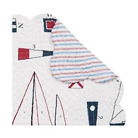 C&F Home Windward Port Sail Boat Nautical Cotton Quilted Reversible Patriotic Placemats Set of 6, 13" x 19"